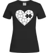 Жіноча футболка Пазл серце Чорний фото