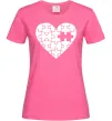 Жіноча футболка Пазл серце Яскраво-рожевий фото