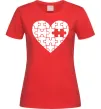 Жіноча футболка Пазл серце Червоний фото