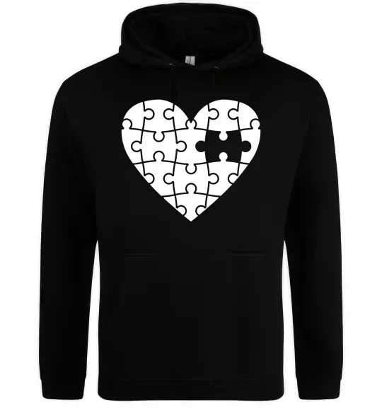 Жіноча толстовка (худі) Пазл серце Чорний фото