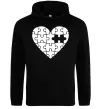 Жіноча толстовка (худі) Пазл серце Чорний Жіноча толстовка (худі) Пазл серце Чорний фото