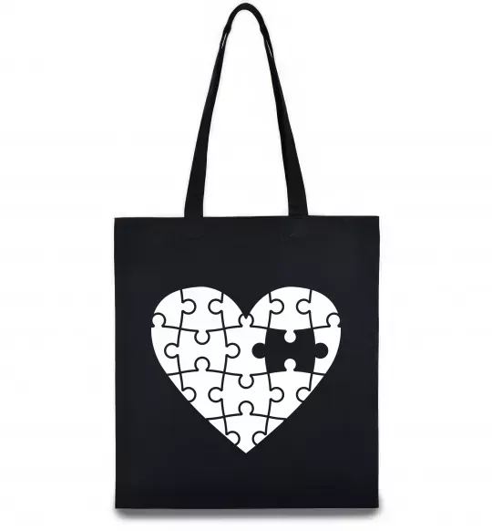 Эко-сумка Пазл серце Черный фото