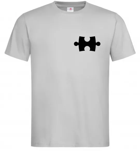 Чоловіча футболка Серце останній пазлик Сірий фото