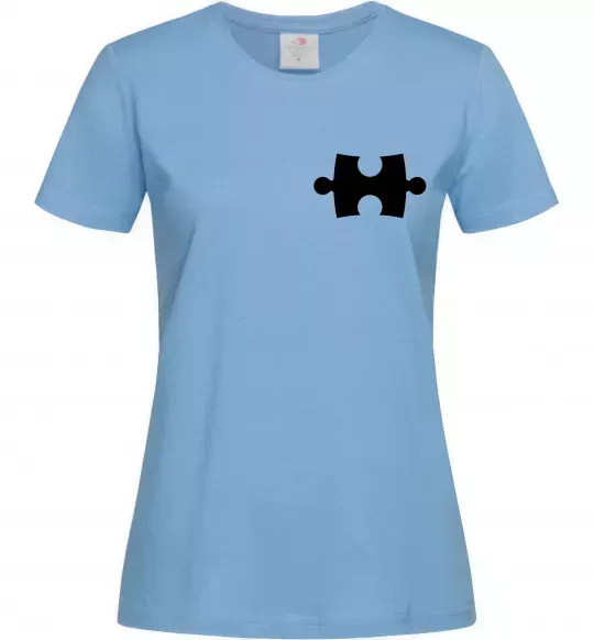 Женская футболка Серце останній пазлик Голубой фото
