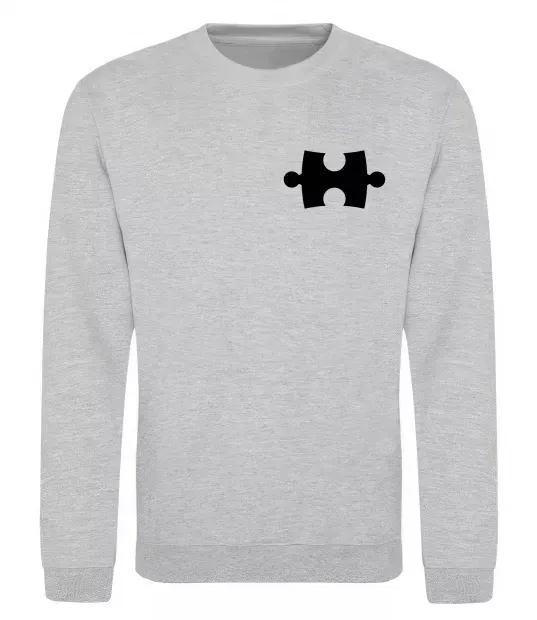 Свитшот Серце останній пазлик Серый меланж фото