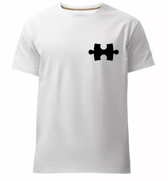 Мужская премиум футболка Серце останній пазлик Белый фото