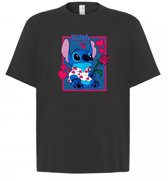 Футболка Оверсайз Стіч хлопчик Чорний фото