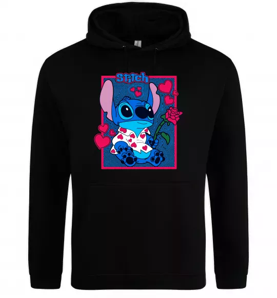 Чоловіча толстовка (худі) Стіч хлопчик Чорний фото