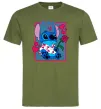 Чоловіча футболка Стіч хлопчик Оливковий Чоловіча футболка Стіч хлопчик Оливковий фото