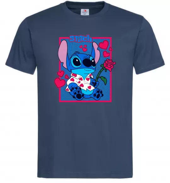 Чоловіча футболка Стіч хлопчик Темно-синій фото