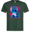 Чоловіча футболка Стіч хлопчик Темно-зелений Чоловіча футболка Стіч хлопчик Темно-зелений фото