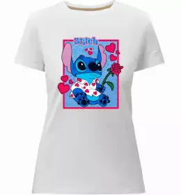 Женская премиум футболка Stitch Белый фото