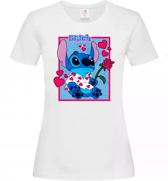 Жіноча футболка Стіч хлопчик Білий фото