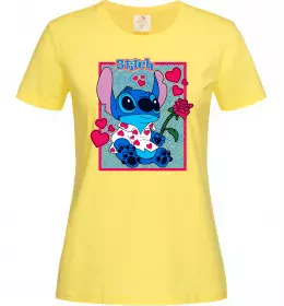 Женская футболка Стіч хлопчик Лимонный фото