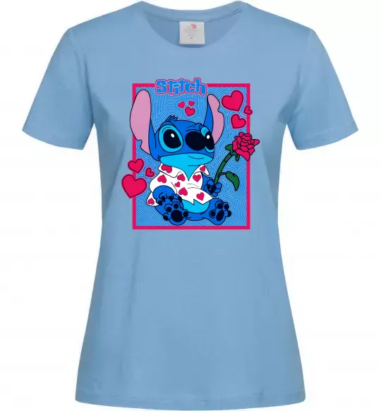 Жіноча футболка Стіч хлопчик Блакитний фото