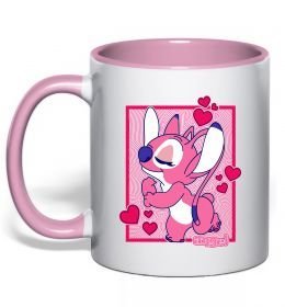 Чашка с цветной ручкой Стіч дівчинка