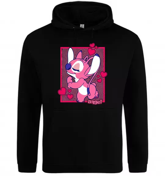 Мужская толстовка (худи) Стіч дівчинка Черный фото