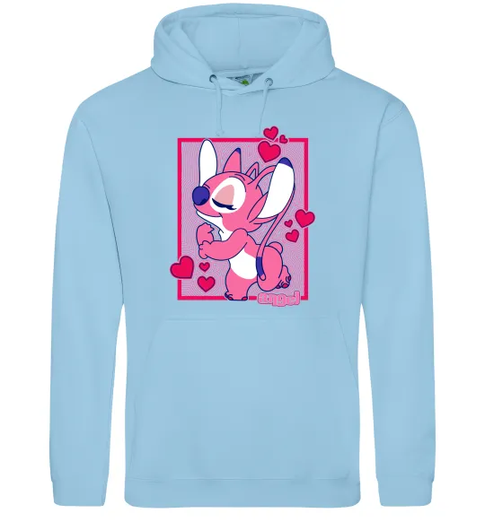 Чоловіча толстовка (худі) Стіч дівчинка Блакитний фото