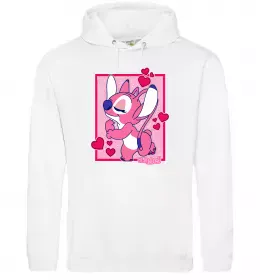 Женская толстовка (худи) Stitch з квітами Белый фото