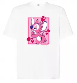 Футболка Оверсайз -Тронула мене! Стіч Белый фото