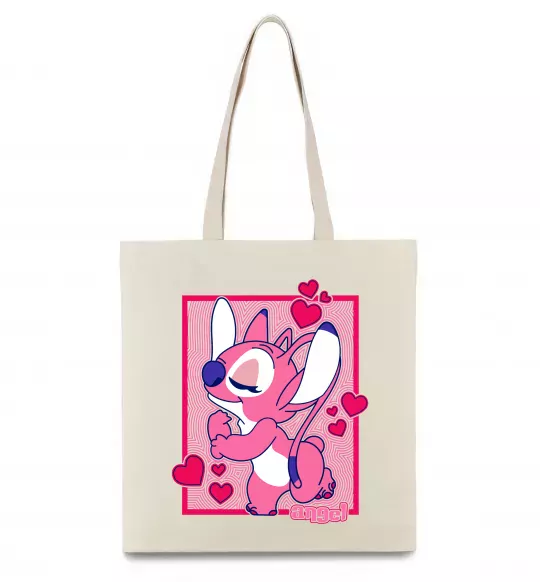 Эко-сумка Стіч дівчинка Бежевый фото