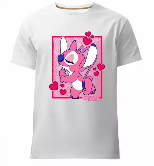 Мужская премиум футболка Стіч дівчинка Белый фото