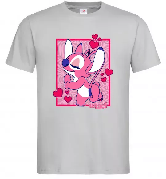 Мужская футболка Стіч дівчинка Серый фото