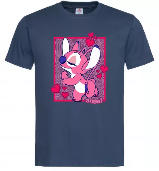 Мужская футболка Стіч дівчинка Темно-синий фото