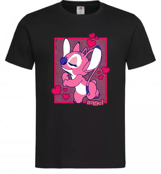 Мужская футболка Стіч дівчинка Черный фото