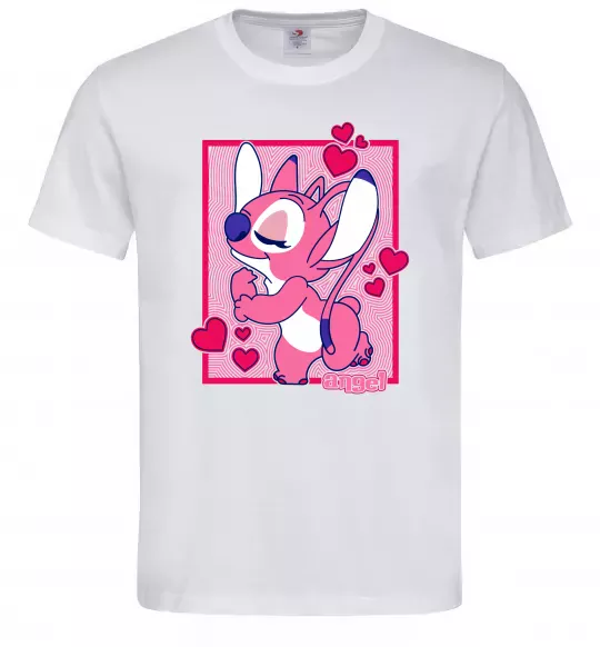 Мужская футболка Стіч дівчинка Белый фото