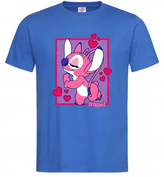 Мужская футболка Стіч дівчинка Ярко-синий фото