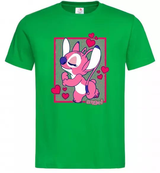 Мужская футболка Стіч дівчинка Зеленый фото