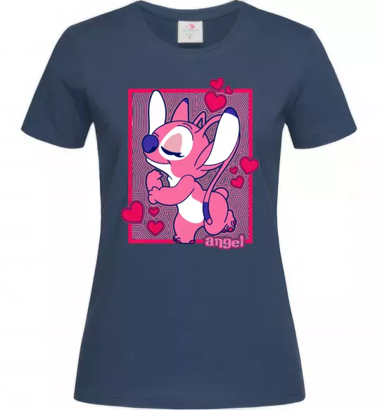 Женская футболка Стіч дівчинка Темно-синий фото