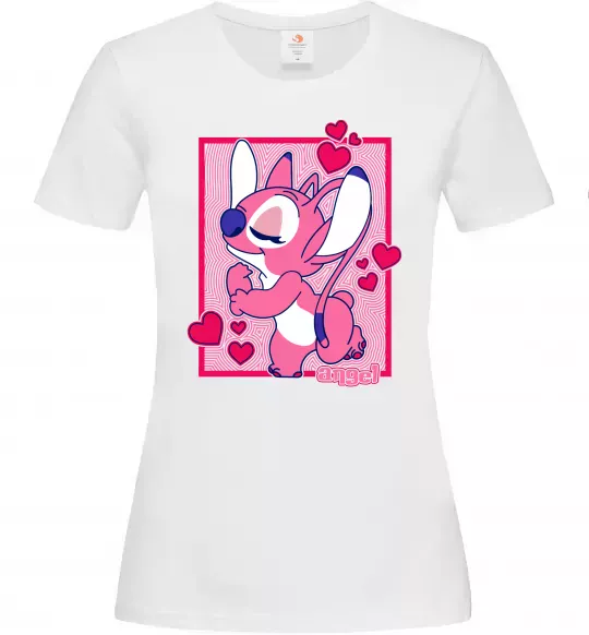 Женская футболка Стіч дівчинка Белый фото