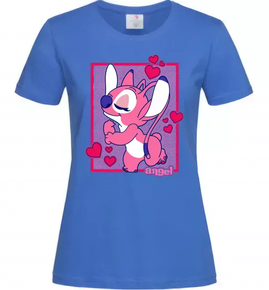 Женская футболка Стіч дівчинка Ярко-синий фото