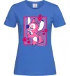Женская футболка Стіч дівчинка Ярко-синий фото