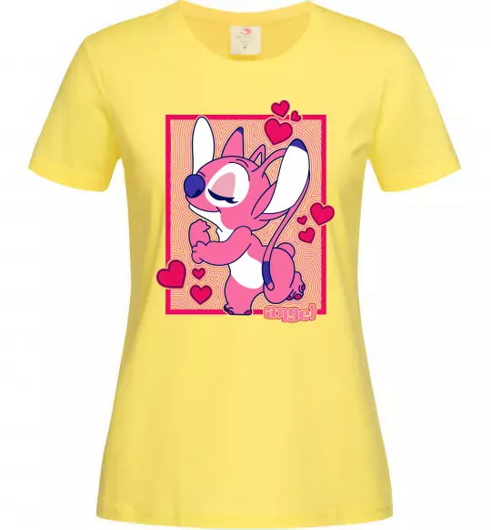 Женская футболка Стіч дівчинка Лимонный фото