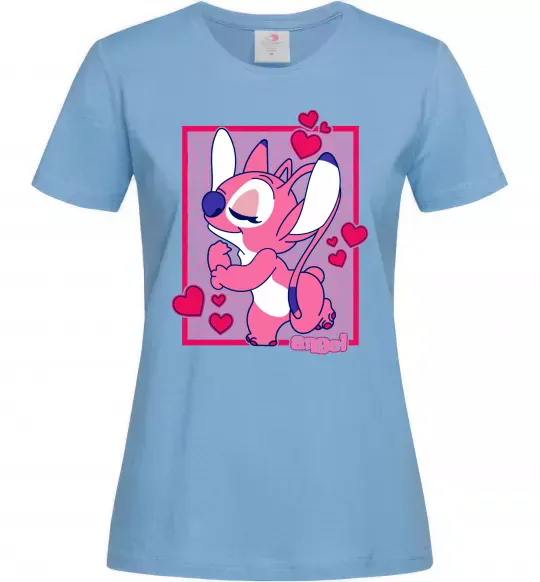 Женская футболка Стіч дівчинка Голубой фото