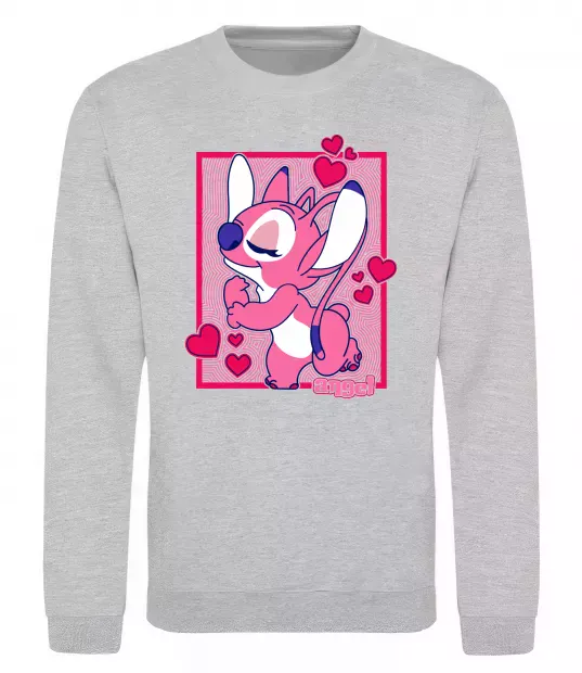 Світшот Стіч дівчинка Сірий меланж фото