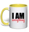 Чашка з кольоровою ручкою I am everything Сонячно жовтий фото