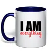 Чашка з кольоровою ручкою I am everything Глибокий темно-синій фото