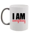 Чашка з кольоровою ручкою I am everything Срібло фото
