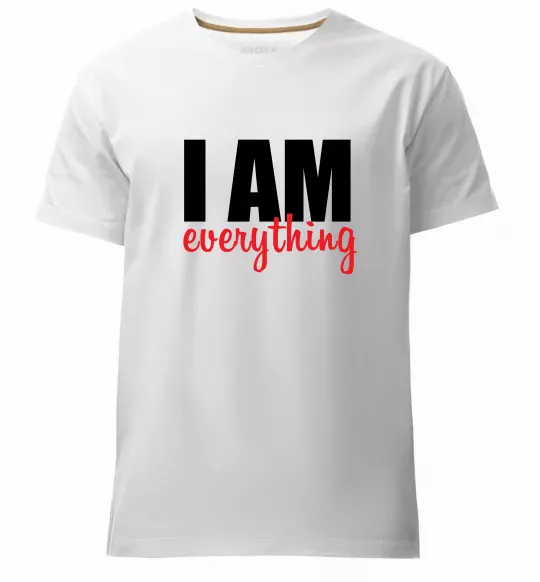 Мужская премиум футболка I am everything Белый фото