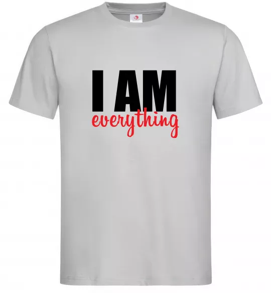 Мужская футболка I am everything Серый фото