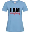 Жіноча футболка I am everything Блакитний фото