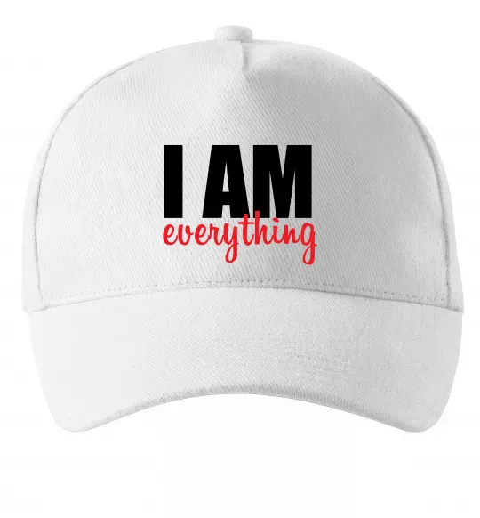 Кепка I am everything Білий фото