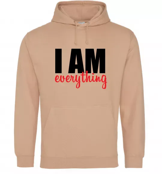 Мужская толстовка (худи) I am everything Песочный фото