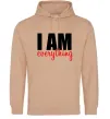 Женская толстовка (худи) I am everything Песочный Женская толстовка (худи) I am everything Песочный фото