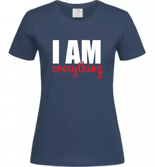 Жіноча футболка I am everything Темно-синій фото