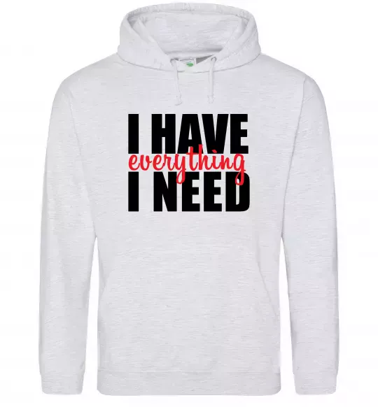 Жіноча толстовка (худі) I have everything Сірий меланж фото